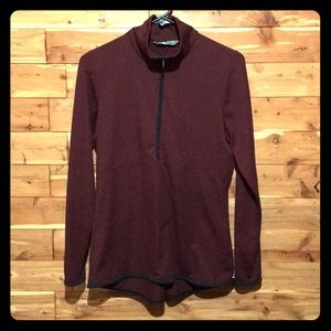 North Face Maroon 3/4 zip